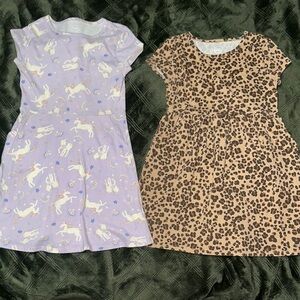 Kids Unicorn and Leopard Print Dresses